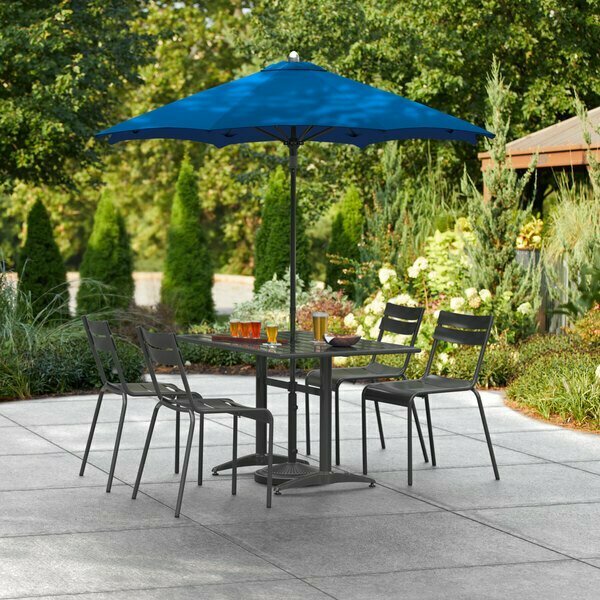 Lancaster Table & Seating 6' Cobalt Push Lift Aluminum Umbrella 164UMBAL06PB